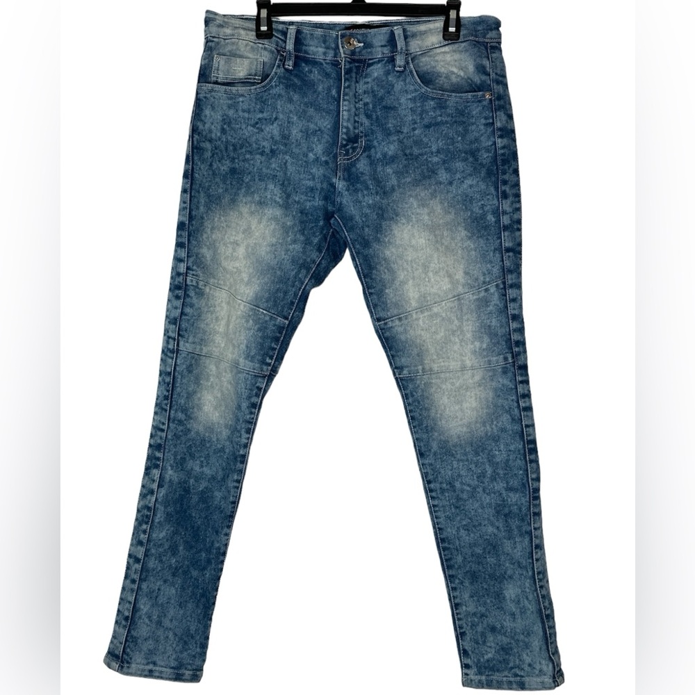 SouthPole Jeans Mens 34x30‎ Blue Washed Out Distressed Stretch Denim Skinny